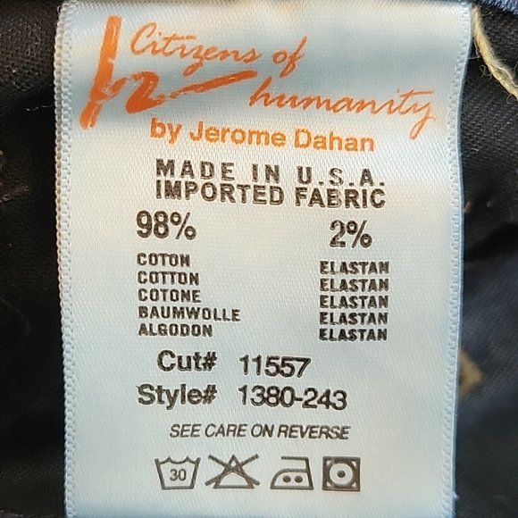 Citizens of Humanity Mid Rise Slim Straight Jeans Dk Wash Size 27 - Picture 10 of 12